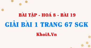 Bài 1 trang 67 SGK Hoá 8: Chuyển đổi giữa khối lượng, thể tích và lượng chất